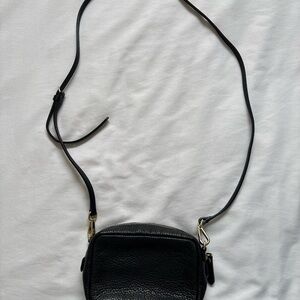 Ecco Black Leather Crossbody Bag